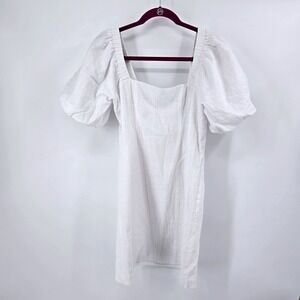 SNDYS Everyday Tuscany Mini Dress M‎ White 100% Cotton Bridal Shower Graduation